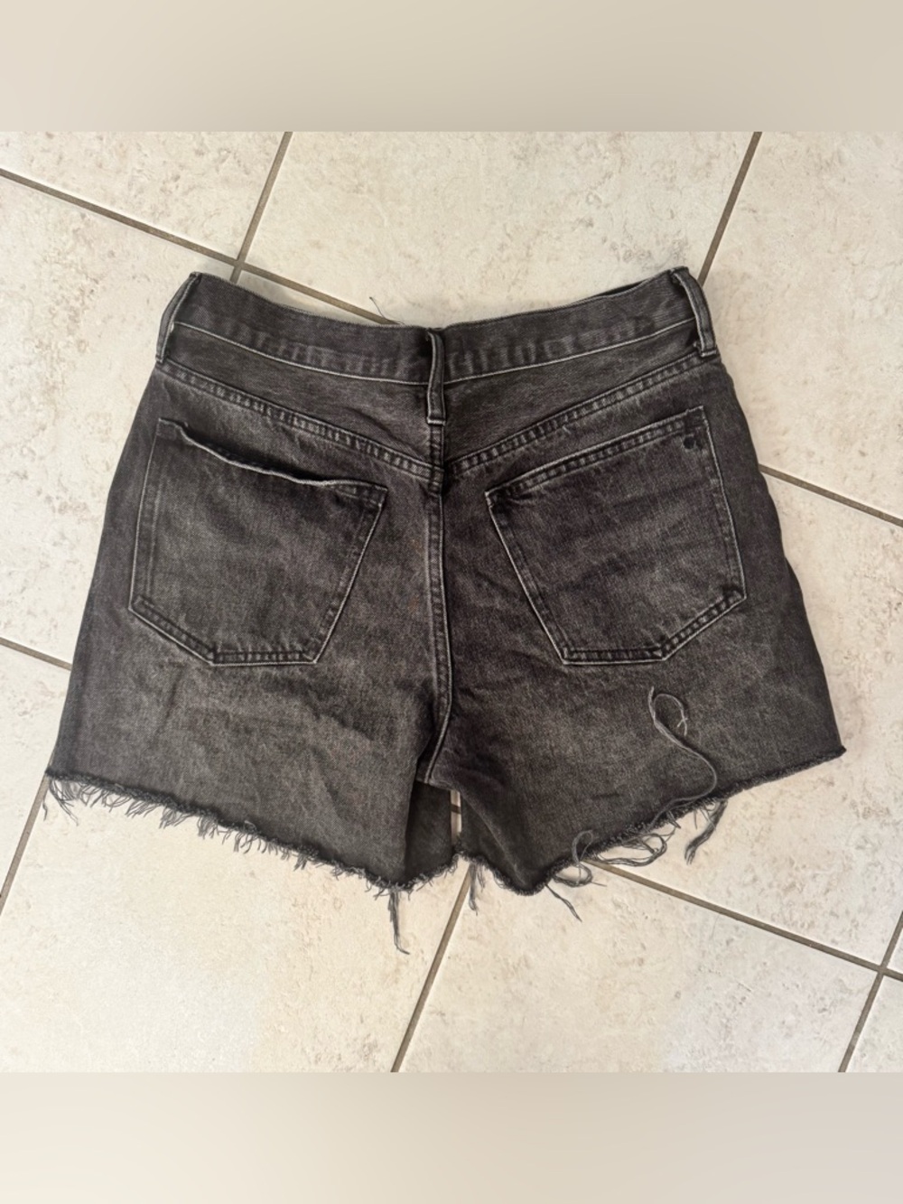 Madewell Black Washed Denim Cutoff Shorts - Picture 2 of 4